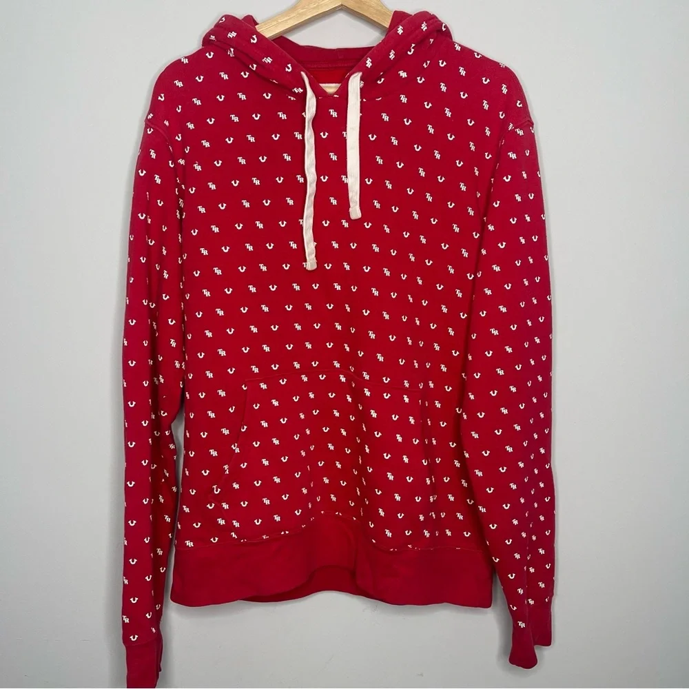 Men’s True Religion full cover monogram hoodie sweatshirt‎ large LG